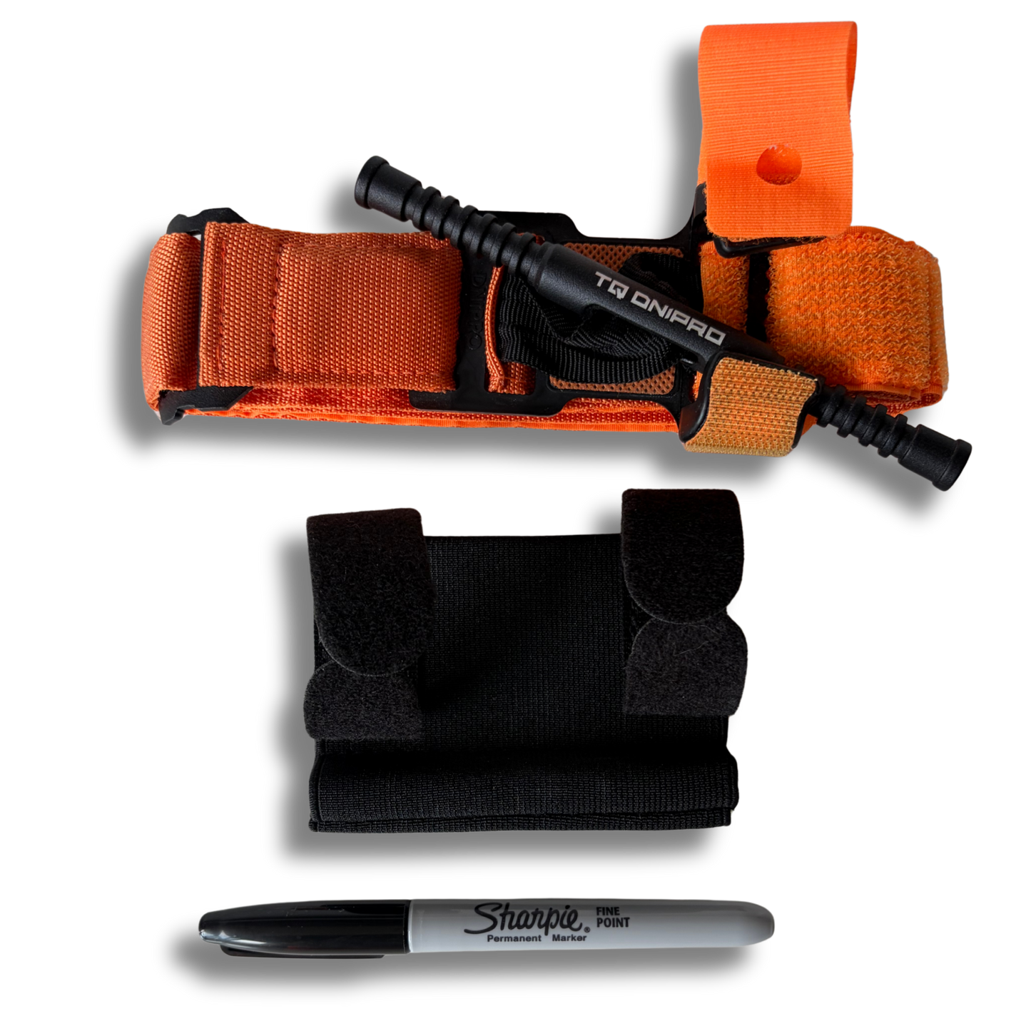 Oranje LifeSaver Tourniquet Set met Dnipro Tourniquet Gen 2, houder en marker