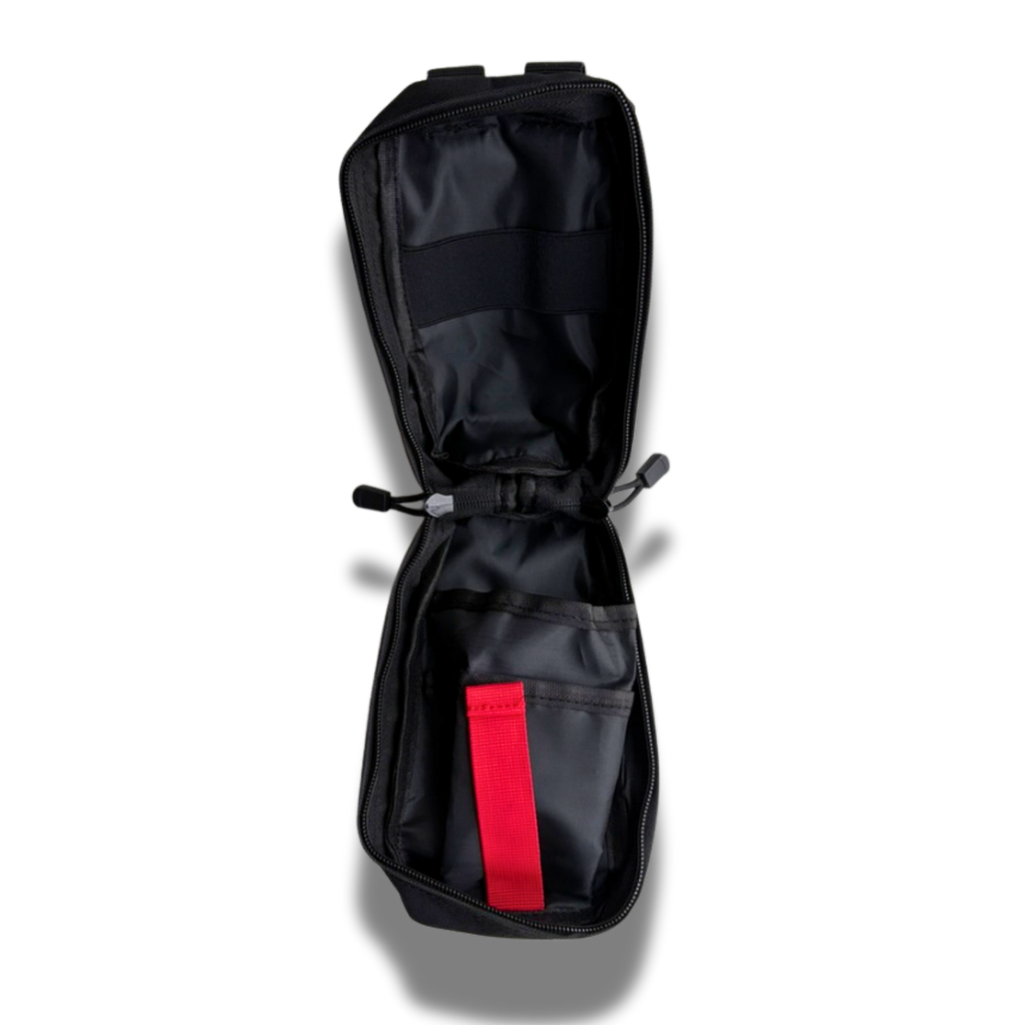 Open LifeSaver medical emergency pouch showing organised contents for the orange variant