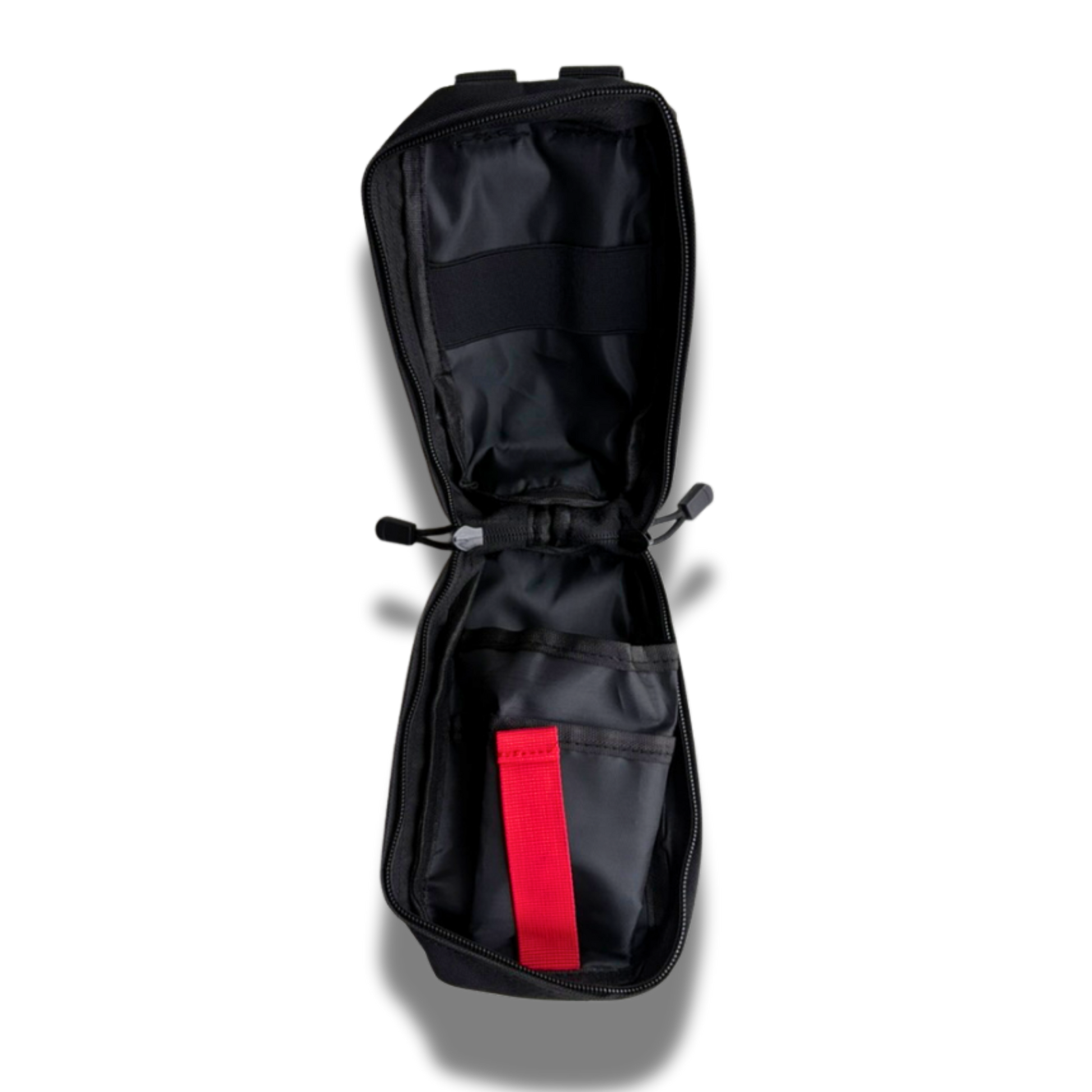 Open LifeSaver medical emergency pouch showing organised contents for the orange variant